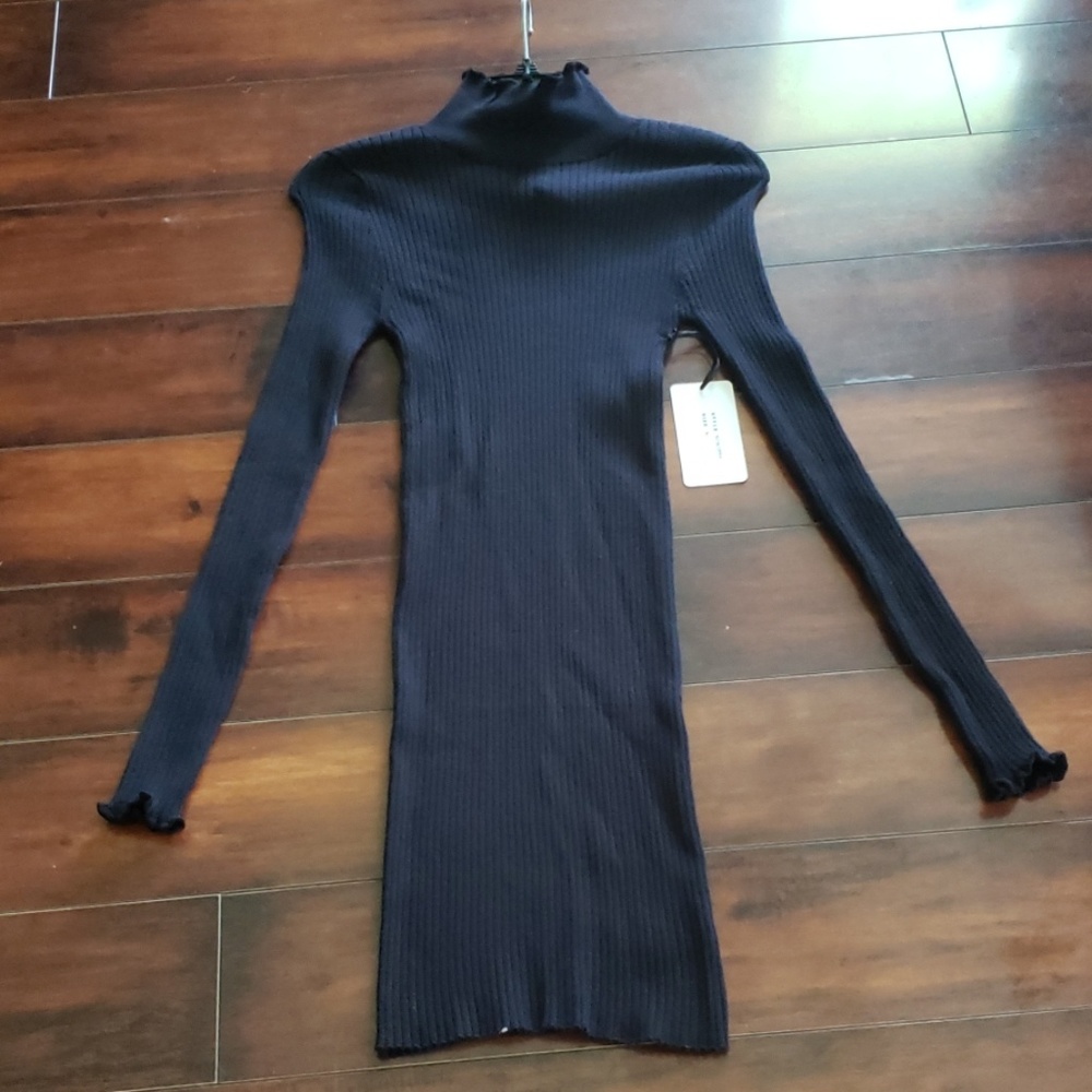 Black 3/4 mock neck dress